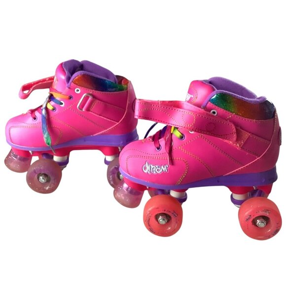 Crazy Skates Dream Girls Roller Skates Led Lights Size US 2 Pink Rainbow Wheels - Picture 6 of 16
